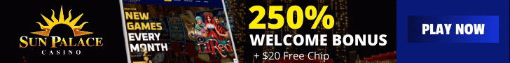 Welcome bonus promo at Sun Palace Casino